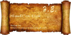 Hlavács Elek névjegykártya