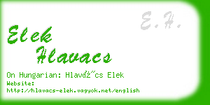 elek hlavacs business card